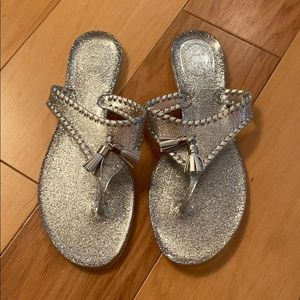 Jack Rogers silver sparkle sandals